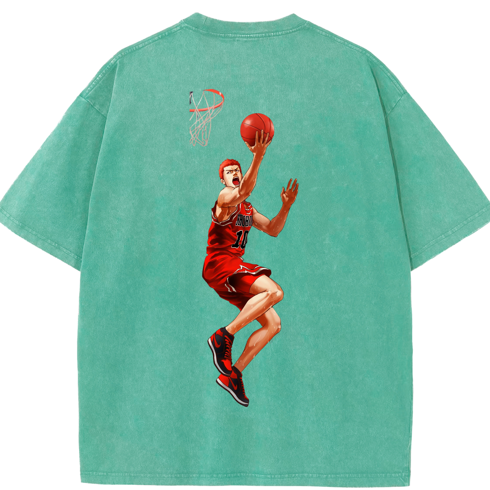 （画像用） SLAM DUNK／スラムダンク 綿100% ヴィンテージ風 半袖Tシャツ（背面プリント）